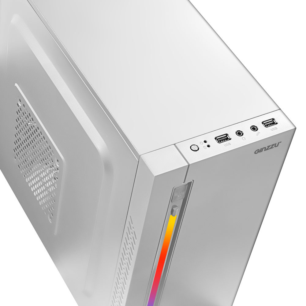 Корпус Ginzzu D380 MiniTower/mATX/RGB без вентиляторов