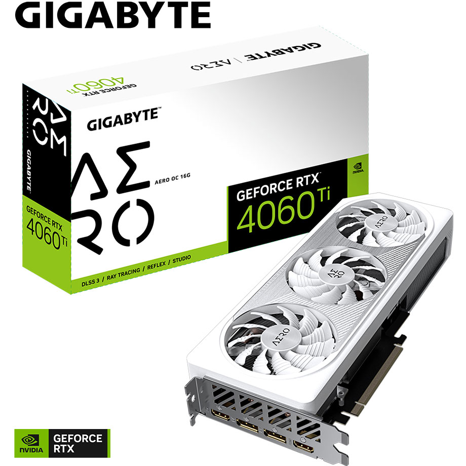 Видеокарта Gigabyte GeForce RTX 4060 Ti AERO OC 16G GDDR6/PCI-E 4.0/RGB