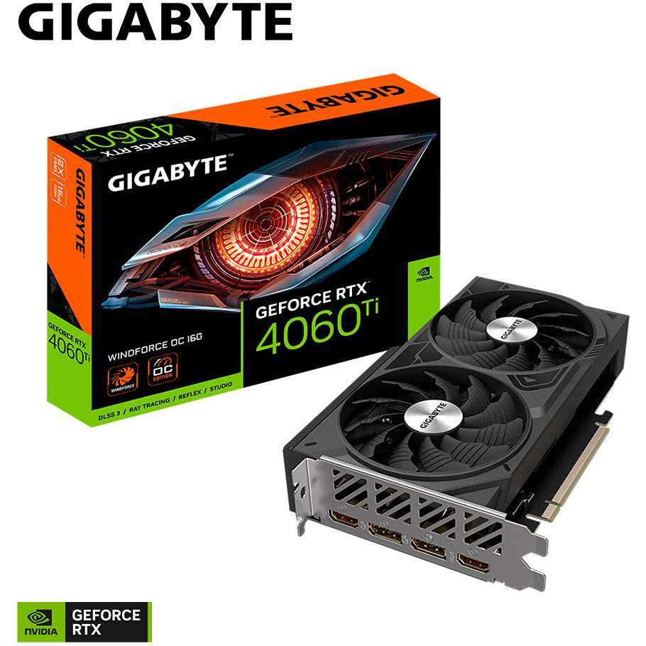 Видеокарта Gigabyte GeForce RTX 4060 Ti WINDFORCE OC 16G GDDR6/PCI-E 4.0