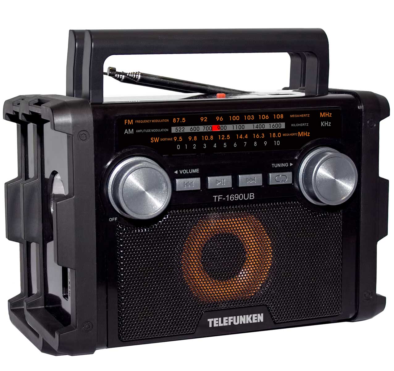 Радиоприемник TELEFUNKEN TF-1690UB (черный с серым)